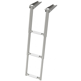 Трап телескопический складной узкий 3 белых ступени 253 мм (040161WT)